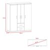 Closet Tuhome Bariloche 2 Cajones 4 Puertas Bellota-Blanco