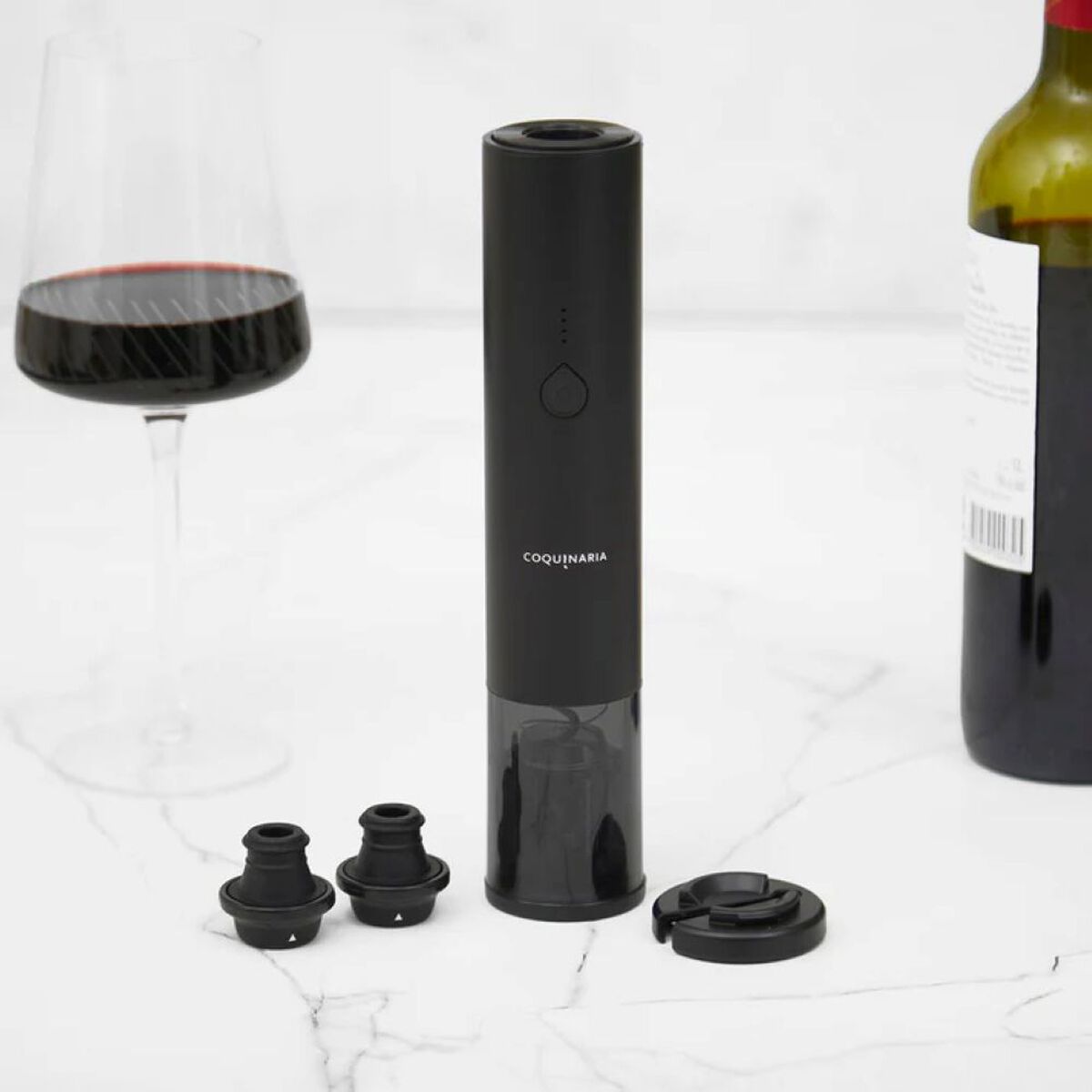 Set Abridor de Vinos y Bomba al Vac&iacute;o 2 en 1 + 2 Tapones Coquinaria
