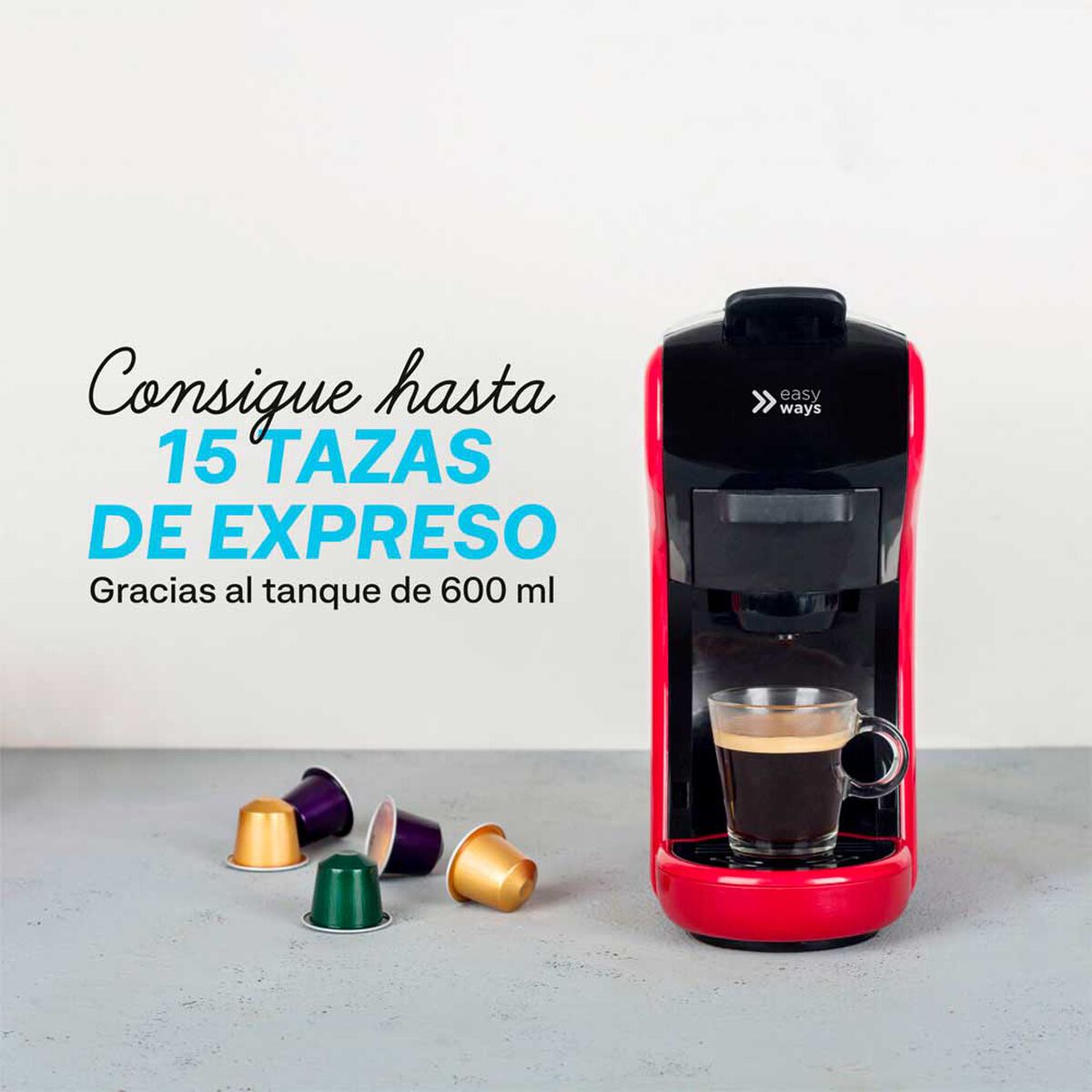 Cafetera Easyways Milano Coffee 3 en 1 Rojo 0,6 lts.