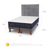 Cama Europea CIC Base Dividida 2 Plazas Gran Premium + Respaldo Tamesis