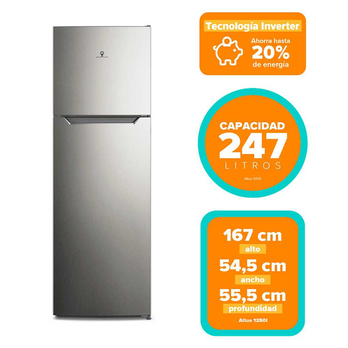 Refrigerador No Frost Mademsa Altus 1250I  247 lts
