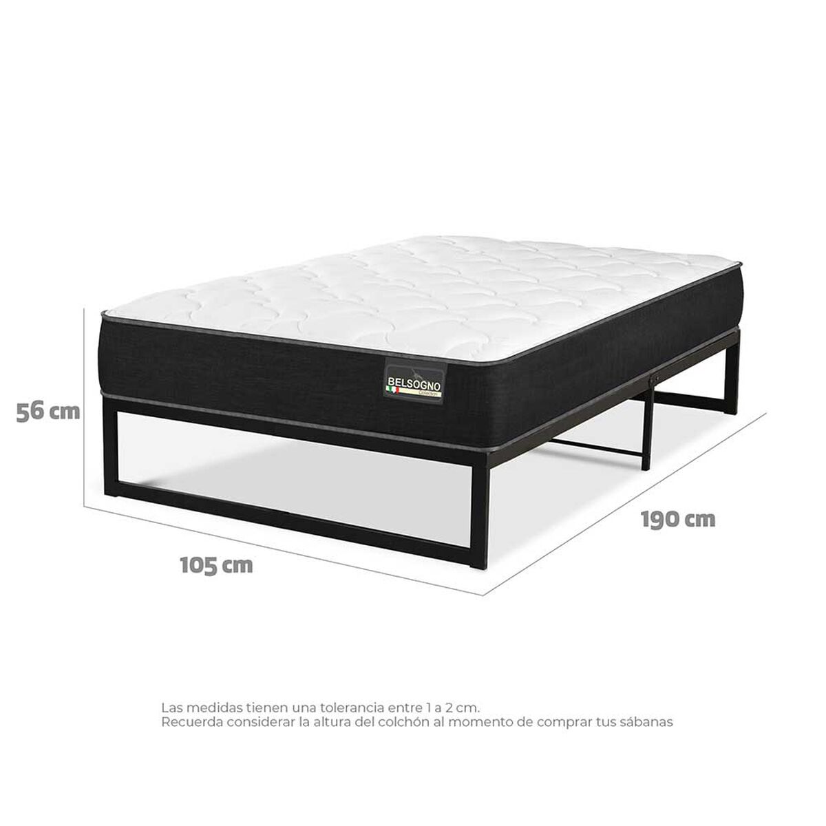 Cama Europea Belsogno 1,5 Plazas Plus