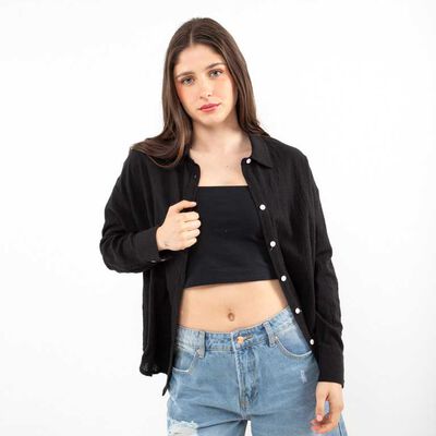 Blusa Algodón Manga Larga Mujer Icono