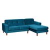 Sofá Seccional Derecho Latam Home Salermo Tela Velvet 3 Cuerpos Azul Petroleo