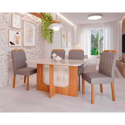 Imagen 2 del producto Juego de comedor Decocasa Louis 4 Sillas Off White