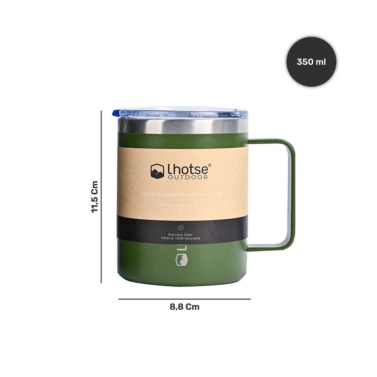 Taza Térmica Lhotse Camping 350 ml Verde