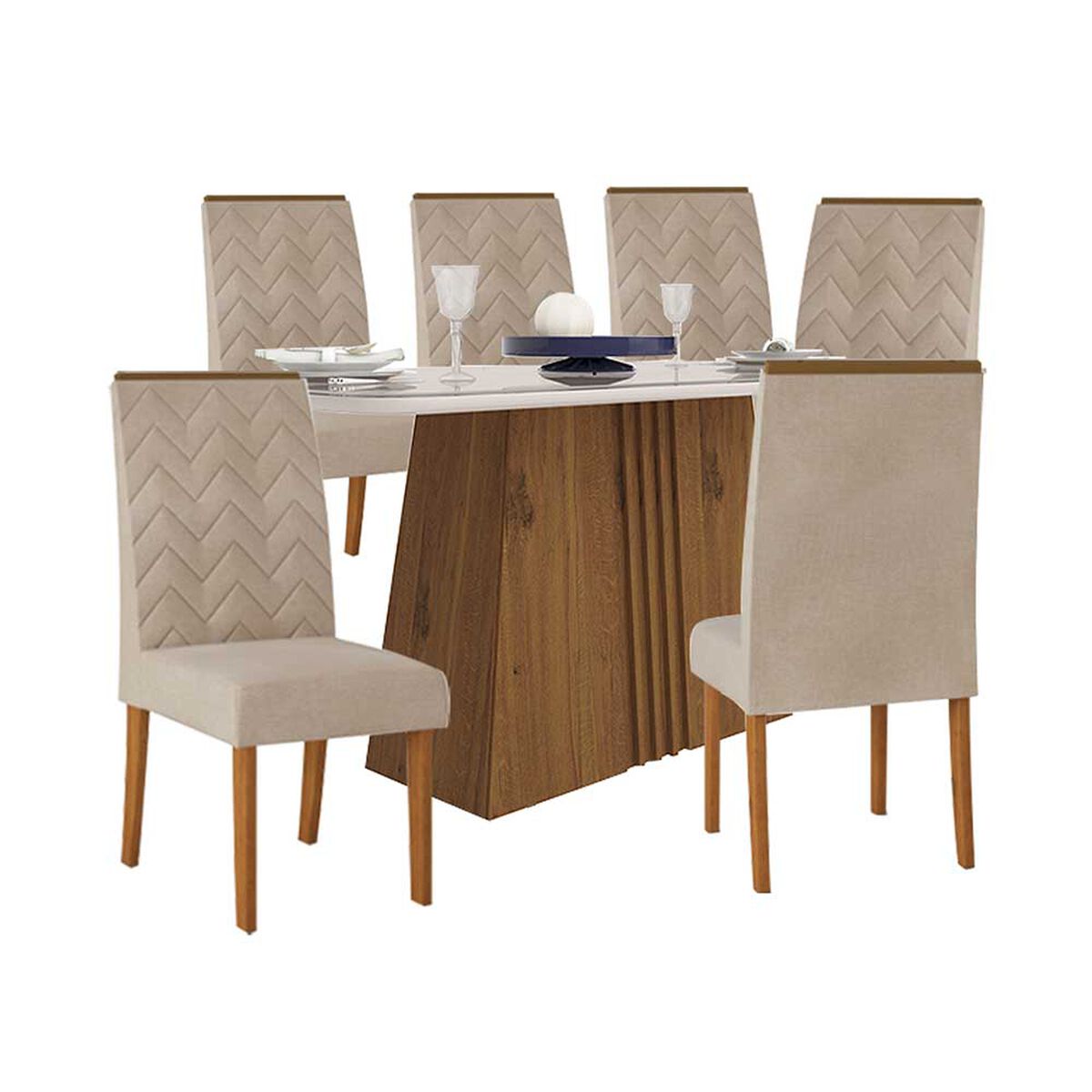 Juego de Comedor Favatex Serena Blanco 6 Sillas