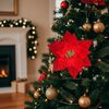 Adorno Navide&ntilde;o Flor Roja 35 Cm Casanova