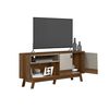 Rack TV Home Mobili Meda Hasta 65" Blanco Off Café