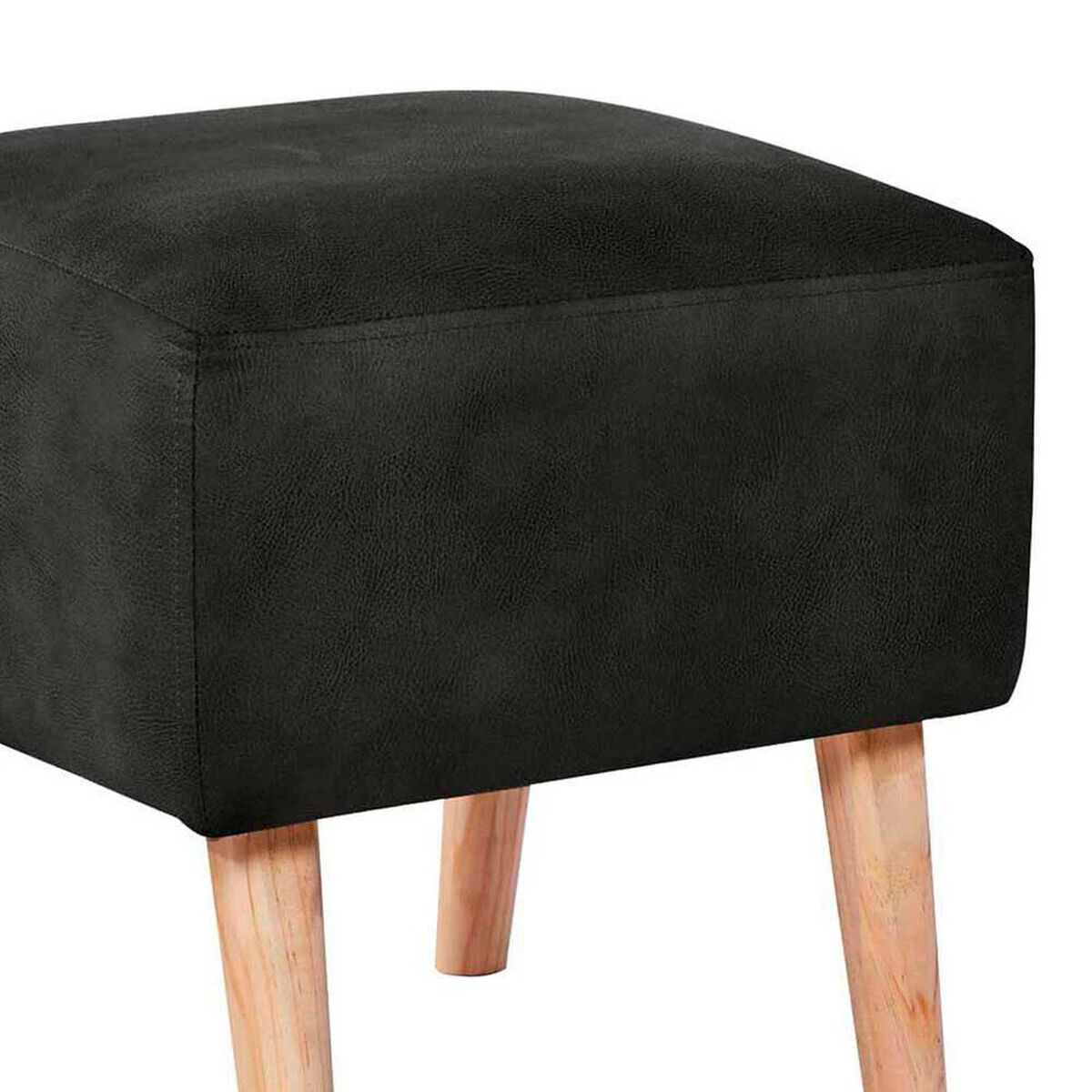 Pouf Latam Home Burdeos Cuero Kentucky Negro