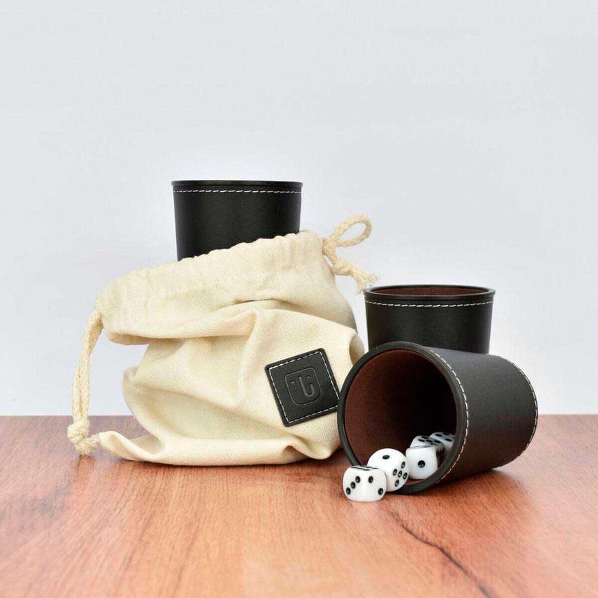 Juego de 4 Cachos Eco Cuero Negro Simplit