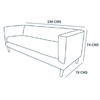 Sof&aacute; Tela Velvet Latam Home Brescia 3 Cuerpos