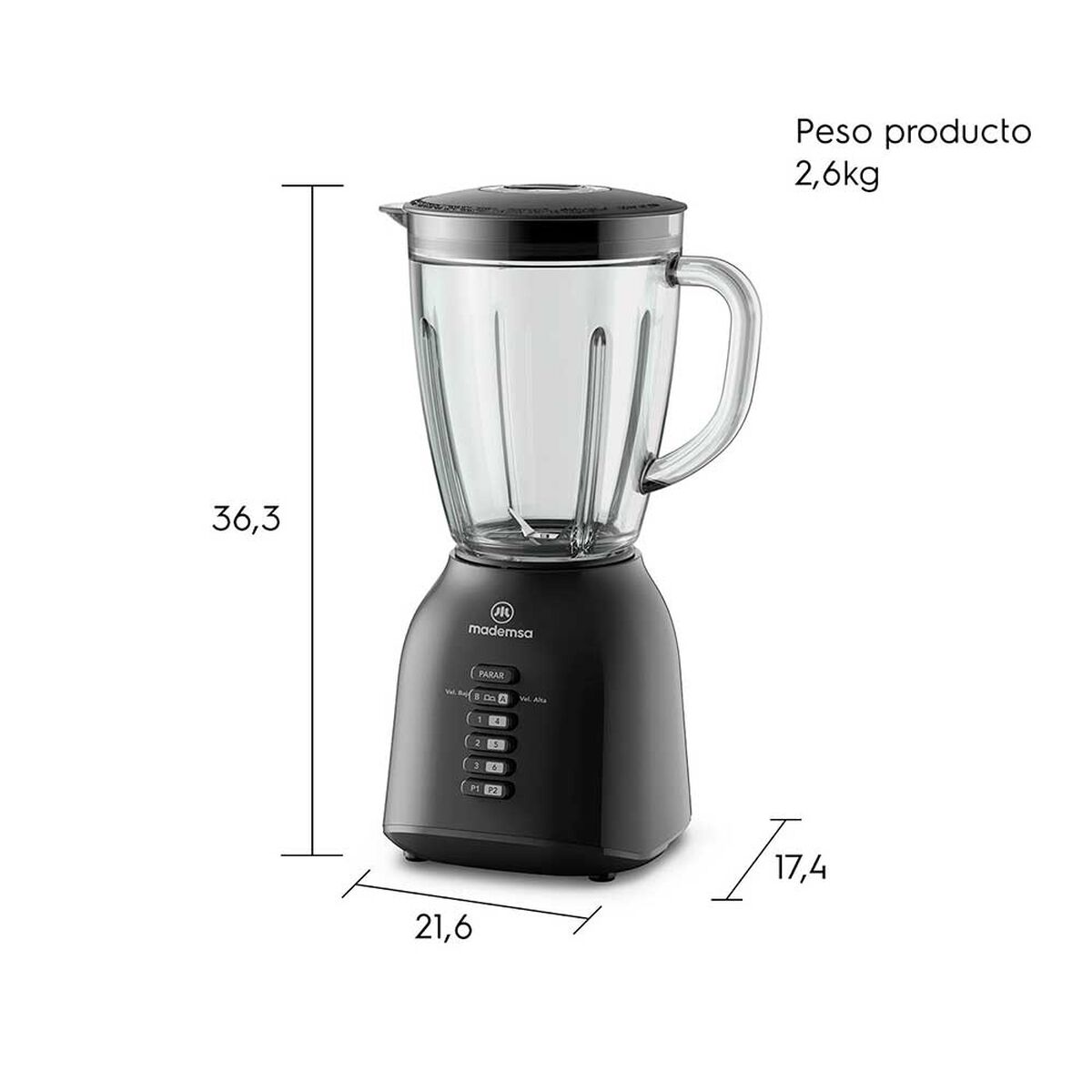 Licuadora Mademsa MBL40 1,5 lts.