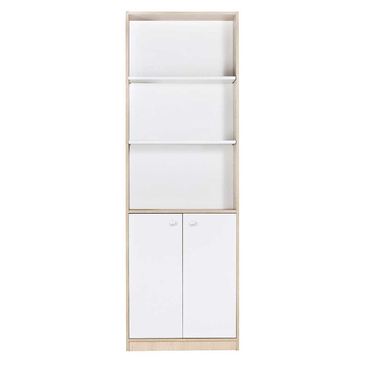 Librero Mobikit Misuri 6 Niveles 60 Blanco Carvalo 2 Puertas
