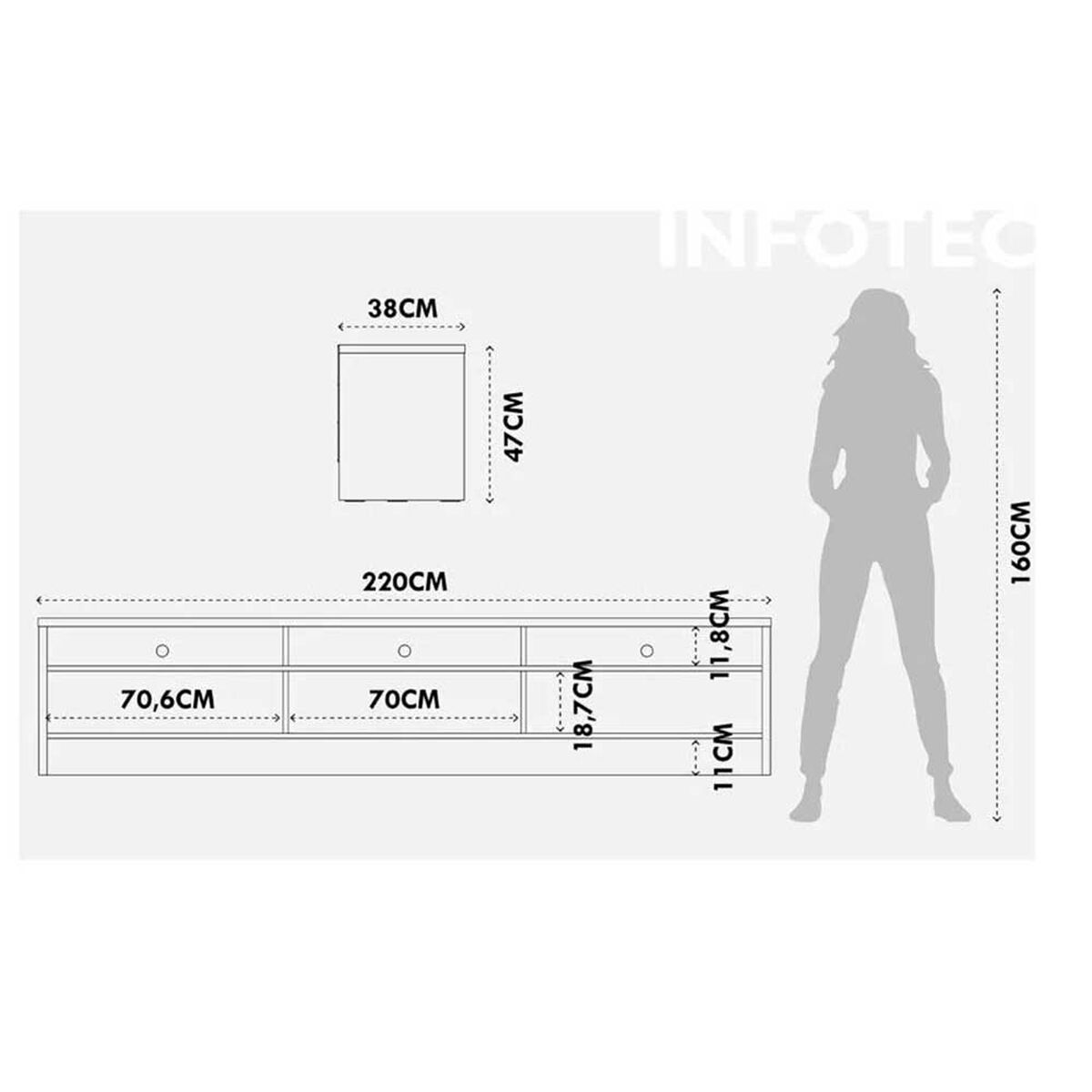 Rack TV Decocasa Aspen Hasta 75" Negro