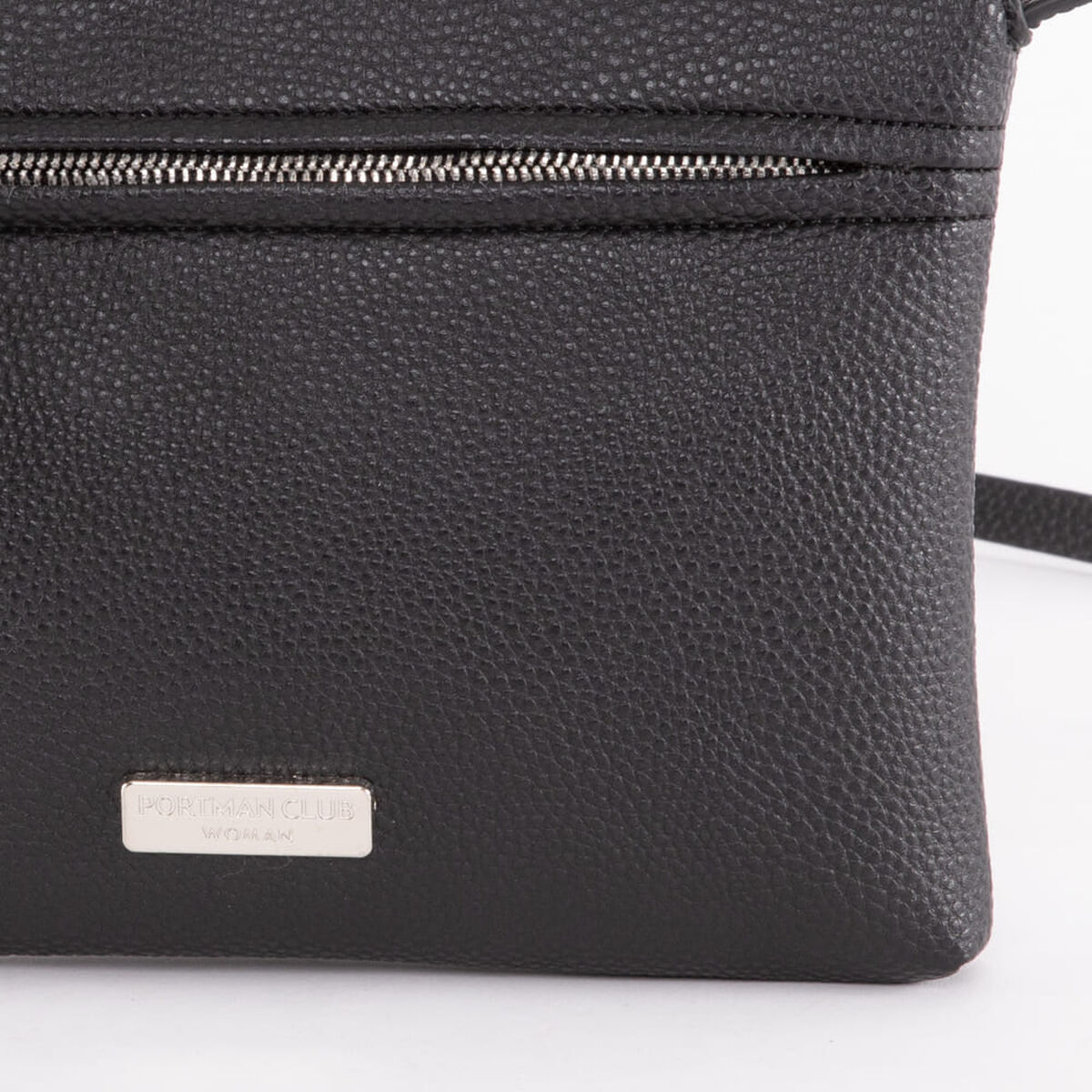 Cartera Cross Bag Negra Eco Cuero Mujer Portman Club