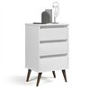 Velador Onessta Wood 3 Cajones Blanco