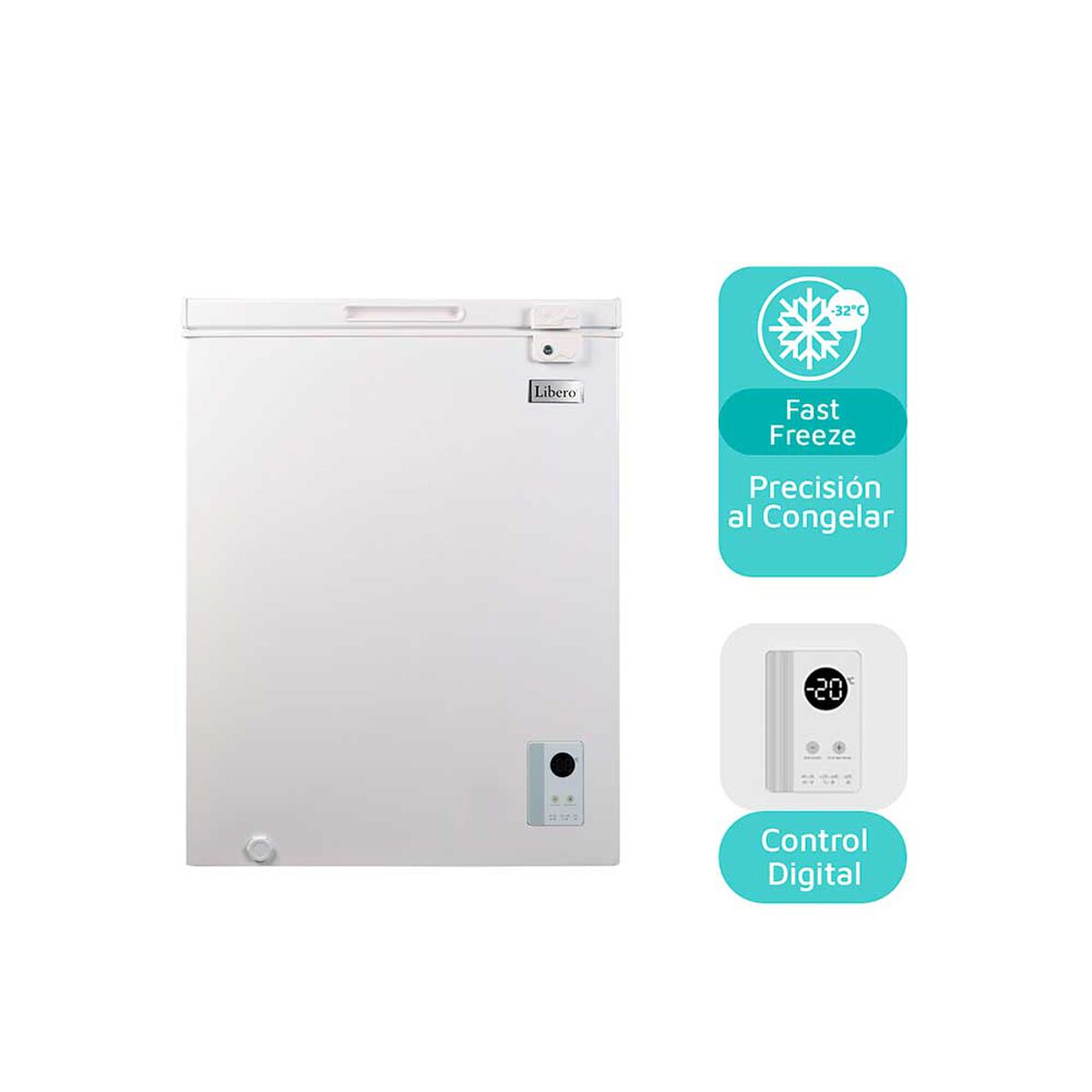 Freezer Horizontal Frío Directo Libero LFH-151EC 142 lts. Blanco