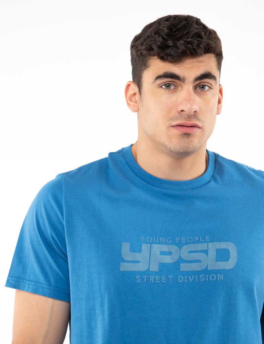 Polera Algodón Con Estampado Manga Corta Hombre Icono