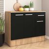 Mueble de Cocina Base Vekkahome Madri 1 Cajón 3 Puertas Negro Café