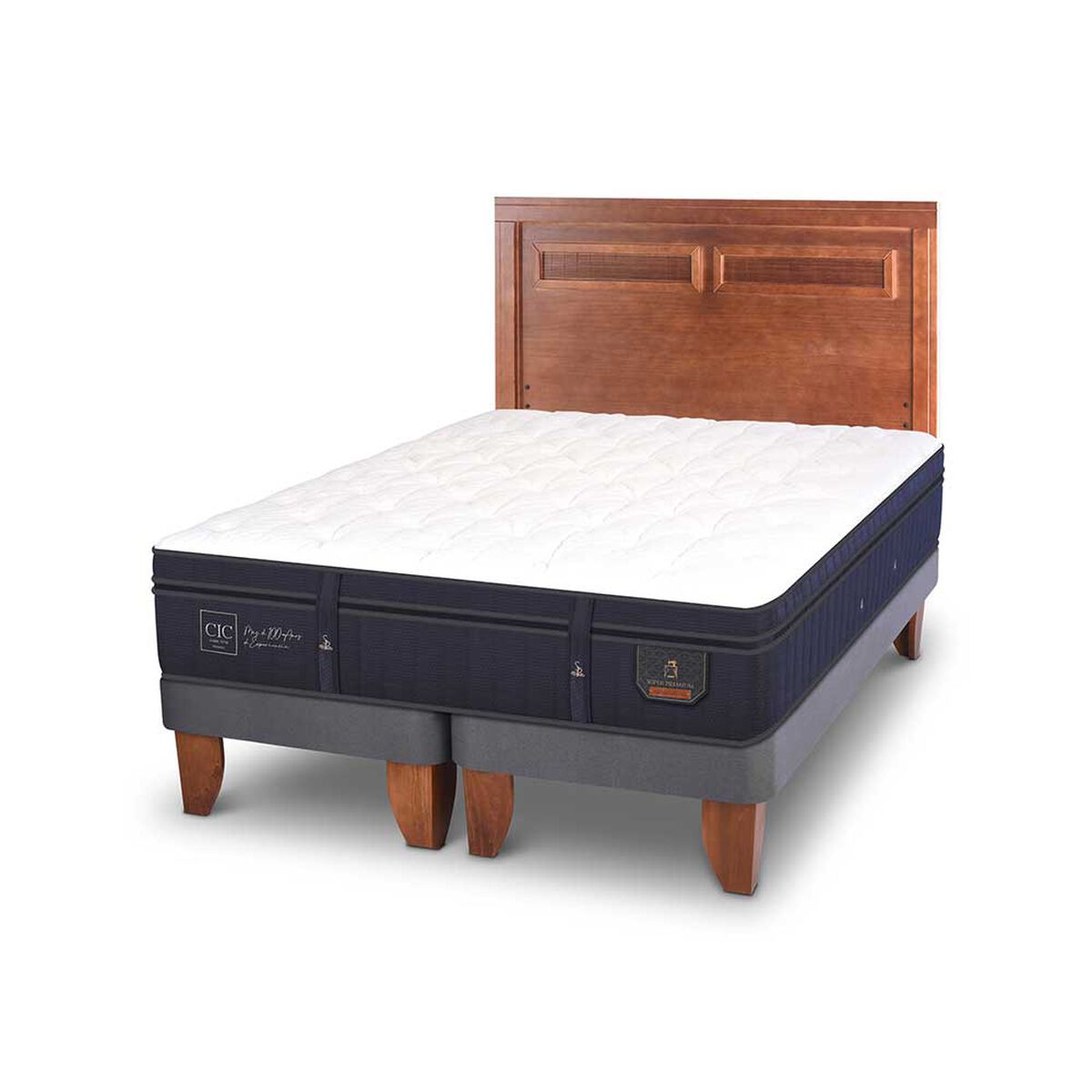 Cama Europea CIC Base Dividida King Súper Premium + Respaldo