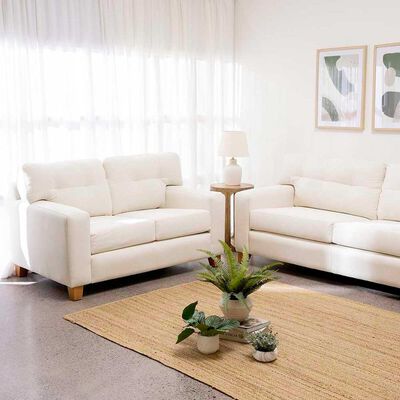 Imagen 2 del producto Juego de Living Almore Niza Tela Sofá 3 Cuerpos + Sofá 2 Cuerpos Crudo