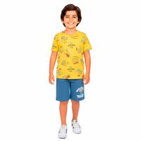 Polera Manga Corta Niño Chess Amarillo, Coral, Menta