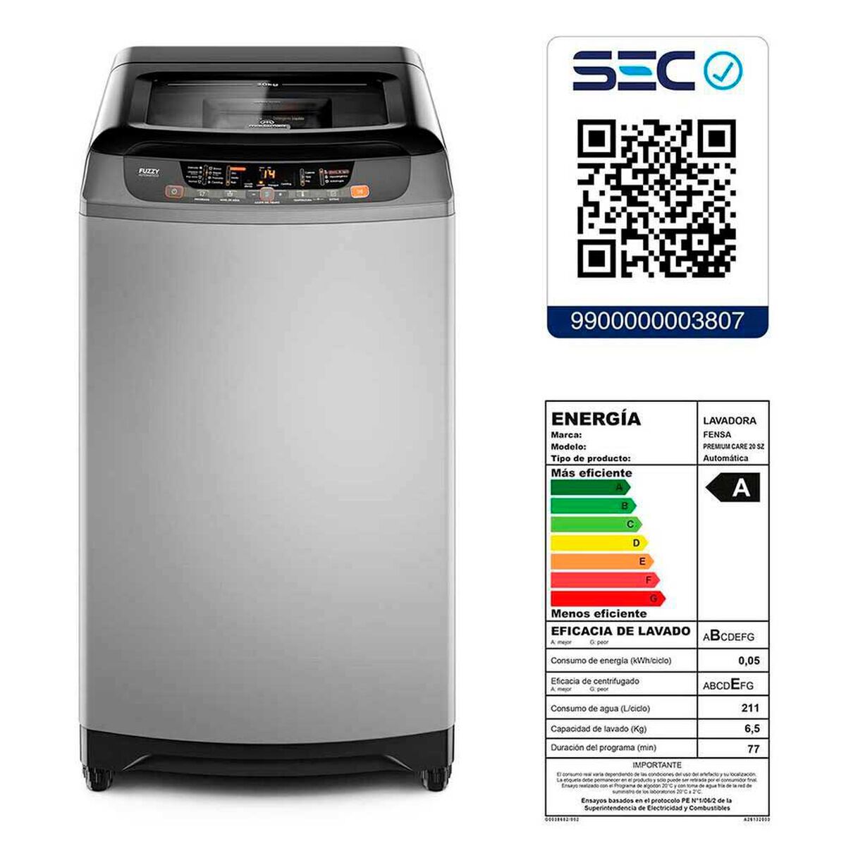 Lavadora Autom&aacute;tica Mademsa 20 SZG 20 kg.