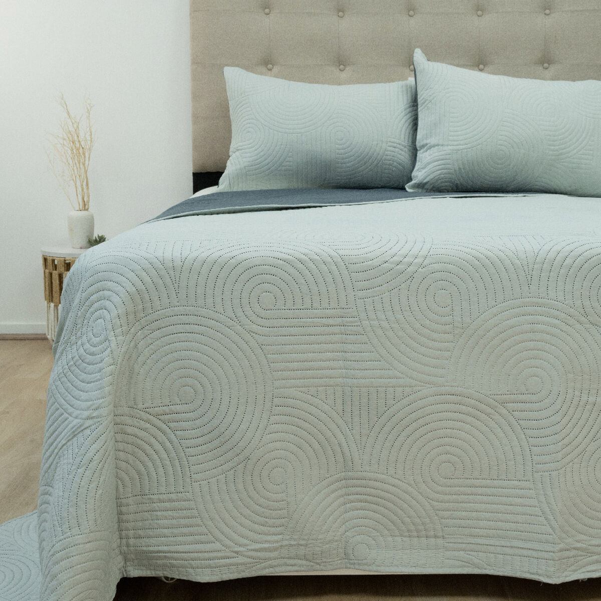 Quilt Doral Hotpress Bi-Color King Gris