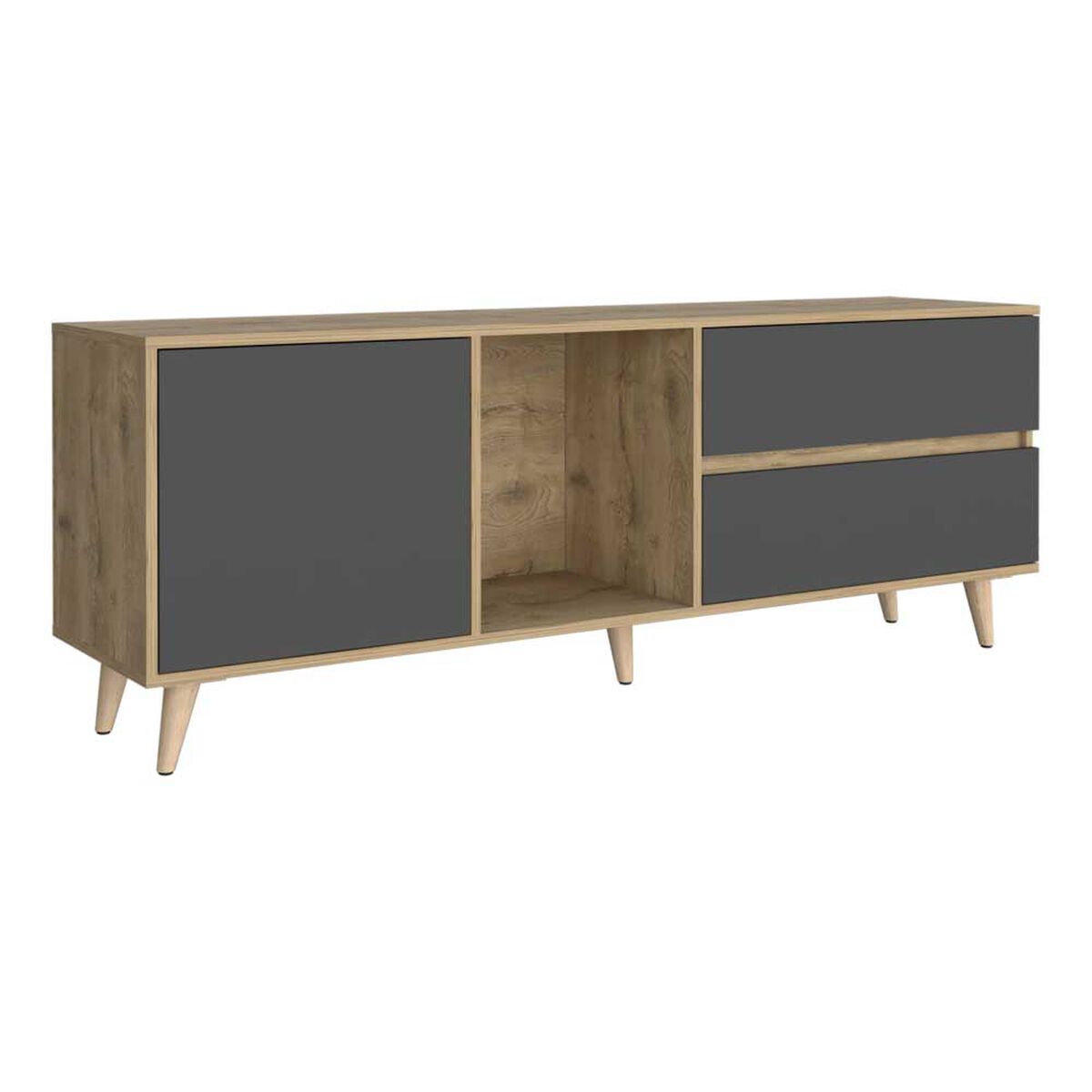 Rack TV TuHome Salem Hasta 65" Macadamia Plomo