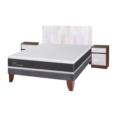 Imagen 2 del producto Cama Europea CIC 2 Plazas Ortopedic + Respaldo + 2 Veladores