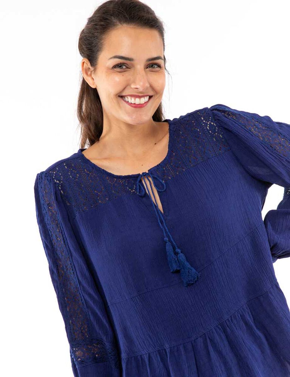 Blusa Algodón Manga Campana Mujer Alma