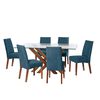Juego de Comedor Latam Home Merida 6 Sillas Azul Petr&oacute;leo