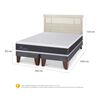 Cama Europea CIC Base Dividida 2 Plazas Ortopedic + Respaldo Munich Alpino