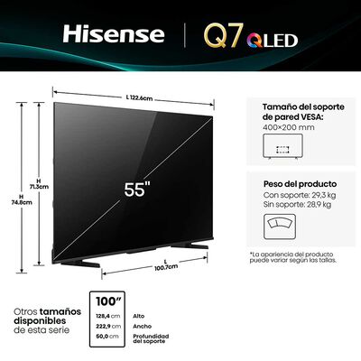 Imagen 2 del producto QLED Hisense 55Q7QG 55"" Ultra HD 4K