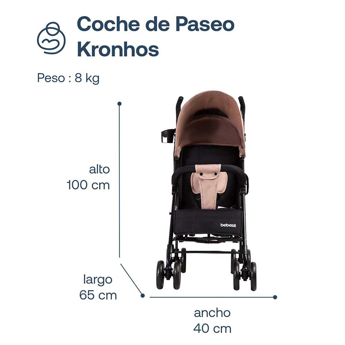 Coche Paragua Kronos Beige Bebesit