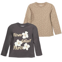 Pack 2 Polera Manga Larga Niña Chess Grafito, Rojo, Rosado