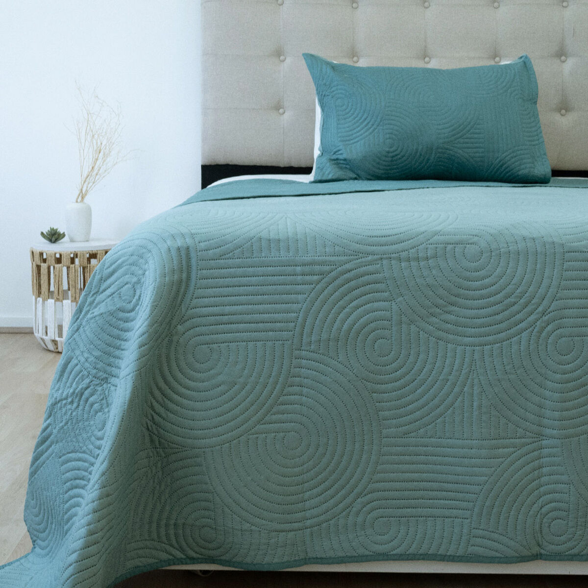 Quilt Doral Hotpress Bi-Color 1,5 Plazas Verde