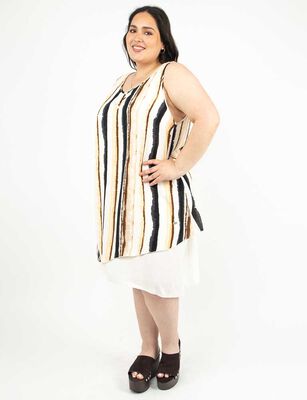 Imagen 2 del producto Vestido Midi Sin Mangas Mujer Extralindas Beige, Crudo, Negro