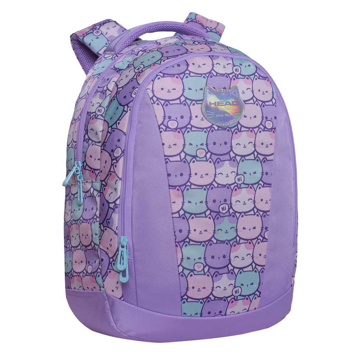 Pack Mochila Espalca Top Gatos Pastel Lila Head