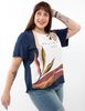 Polera Con Estampado Manga Corta Mujer Extralindas