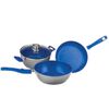Batería de Cocina Swiss Nature Labs Flavorstone Azul 4 Piezas