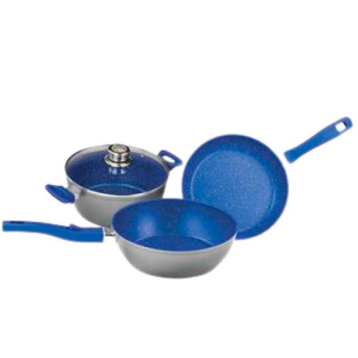 Batería de Cocina Swiss Nature Labs Flavorstone Azul 4 Piezas
