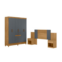 Closet Di Poretti Itatiba 6 Puertas 3 Cajones + Respaldo Ajustable