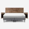 Cama Europea Rosen Base Dividida King Pratta + Respaldo + 2 Veladores Robin