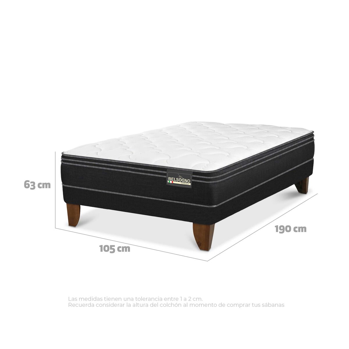 Cama Europea Belsogno 1,5 Plazas Premium