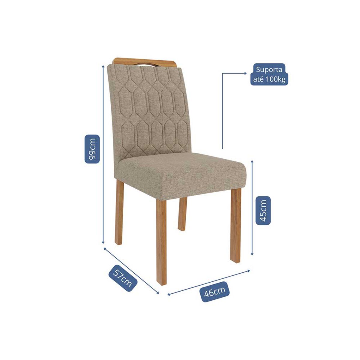 Juego de comedor Decocasa Louis 4 Sillas Off White