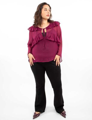 Imagen 2 del producto Blusa Manga Larga Mujer Extralindas Burdeo