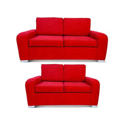 Imagen 1 del producto Juego de Living Elegant Detail Boston Sofá 3 Cuerpos + Sofá 2 Cuerpos Rojo