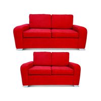 Juego de Living Elegant Detail Boston Sofá 3 Cuerpos + Sofá 2 Cuerpos Rojo